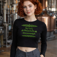 Load image into Gallery viewer, Ag lorg bhuachalla Éireannaigh Ribbed Cropped Long Sleeve Baby T-Shirt